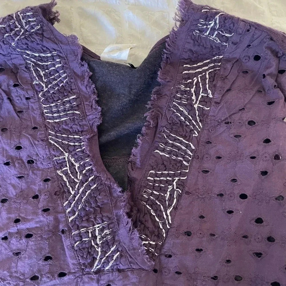 Anthropologie Akemi + kin purple boho eyelit top - Picture 10 of 11